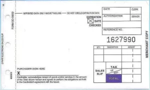 2-Part SHORT (3 1/4" x 5 11/32") Sales Imprinter Slips (100 slips/pack)