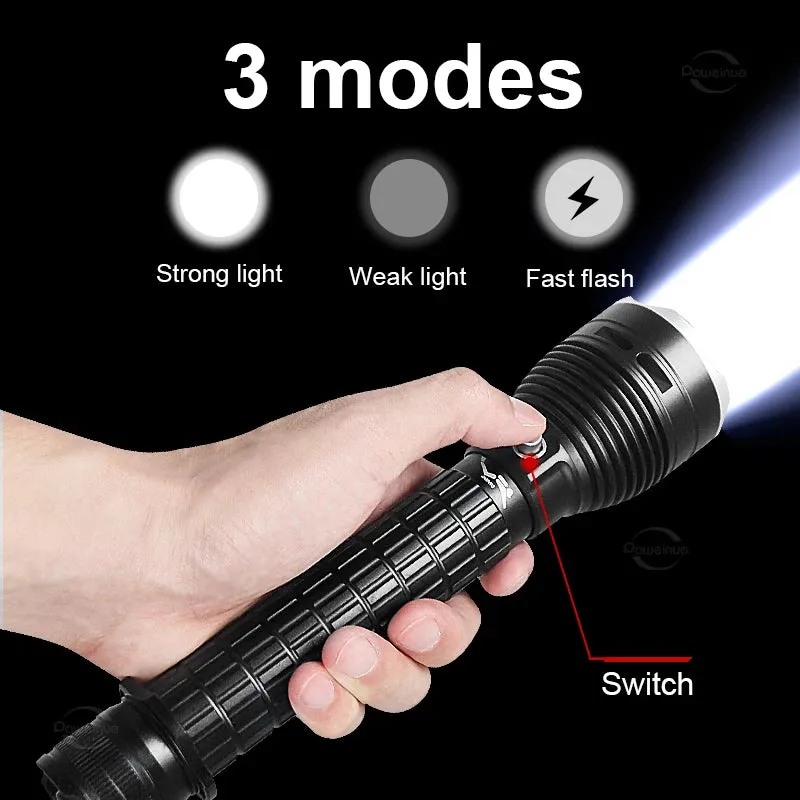 2023 New XHP190 Led Diving Flashlight IPX8 Underwater Waterproof 800M Professional Diving Torch L2 Underwater Lighting Work Lamp