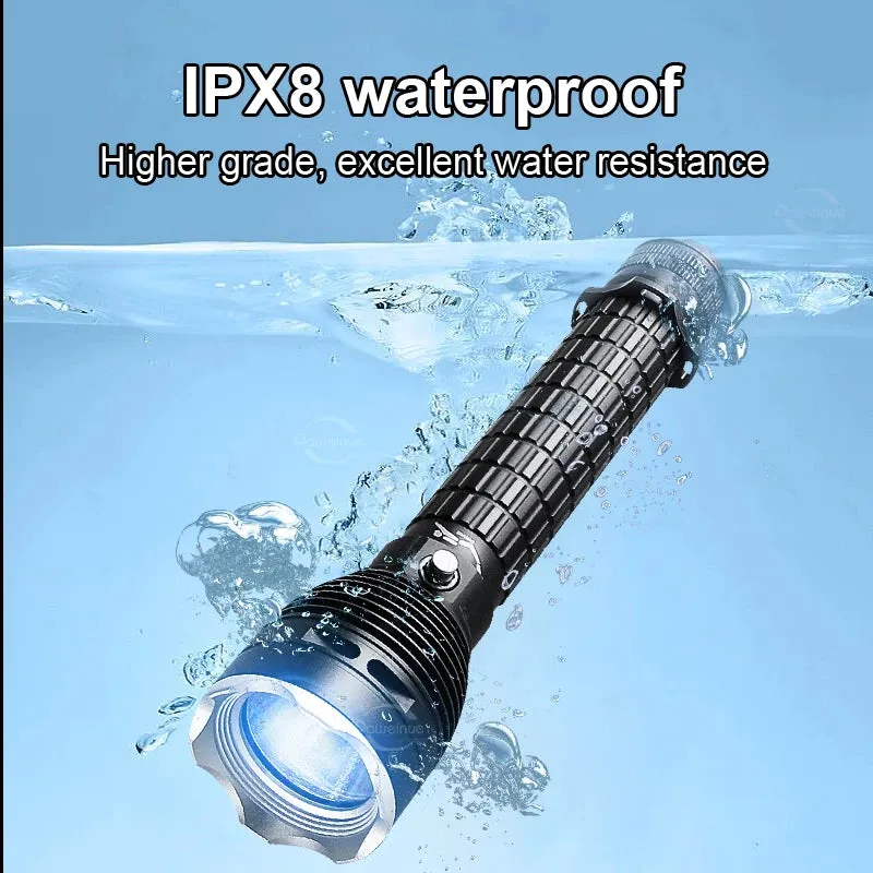 2023 New XHP190 Led Diving Flashlight IPX8 Underwater Waterproof 800M Professional Diving Torch L2 Underwater Lighting Work Lamp