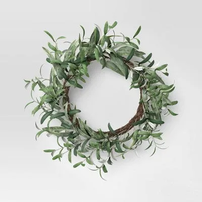 26" Artificial Eucalyptus Wreath Green - Threshold