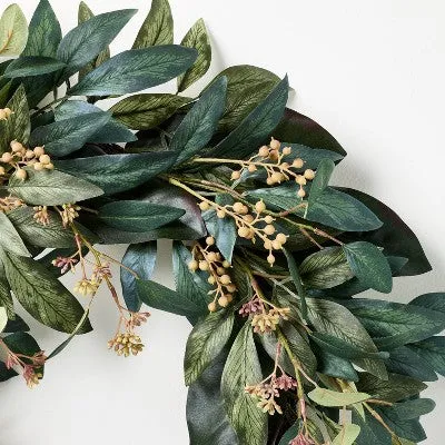 26" Mixed Eucalyptus Wreath Green - Threshold designed with Studio McGee