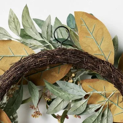 26" Mixed Eucalyptus Wreath Green - Threshold designed with Studio McGee