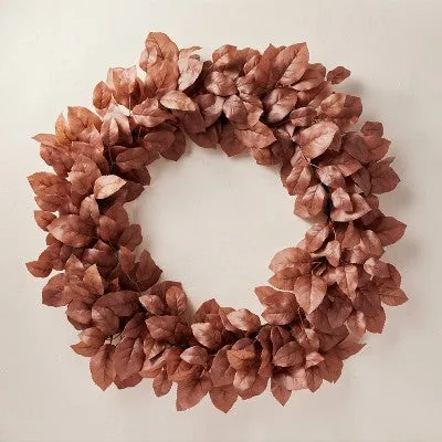 30" Faux Rusted Beech Leaf Fall Wreath - Hearth & Hand with Magnolia