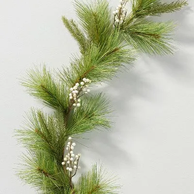 6' Faux Needle Pine & Snowberry Christmas Garland - Hearth & Hand with Magnolia