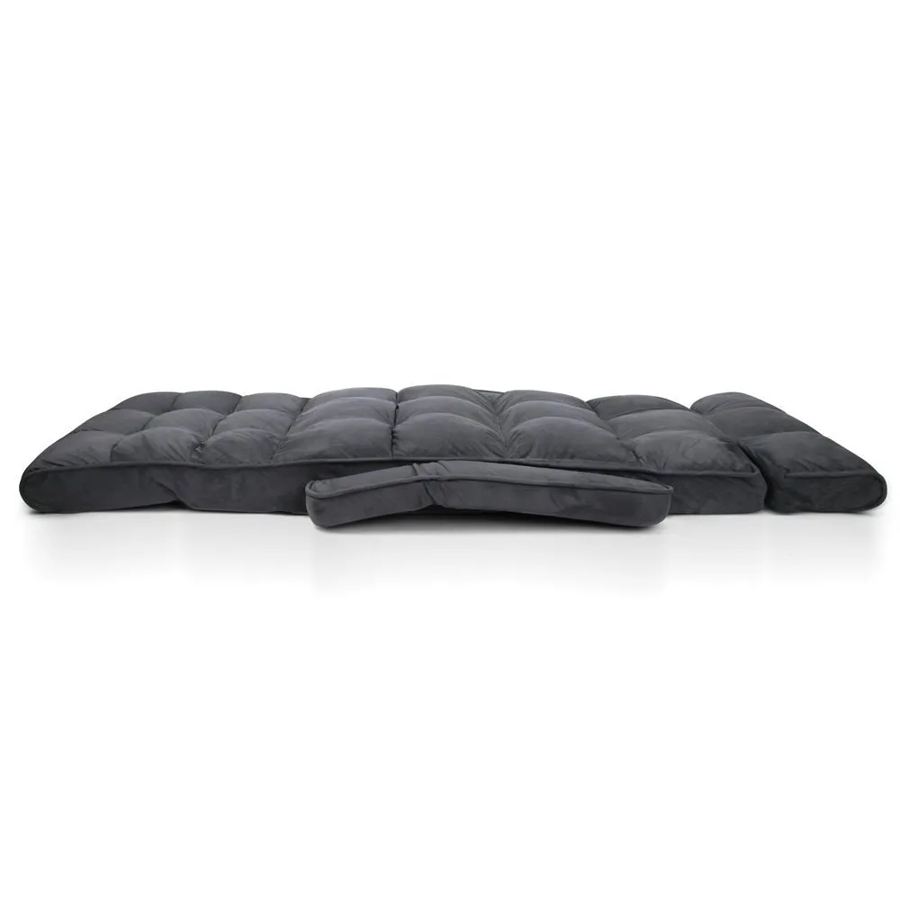 Adjustable Lounger with Arms - Charcoal