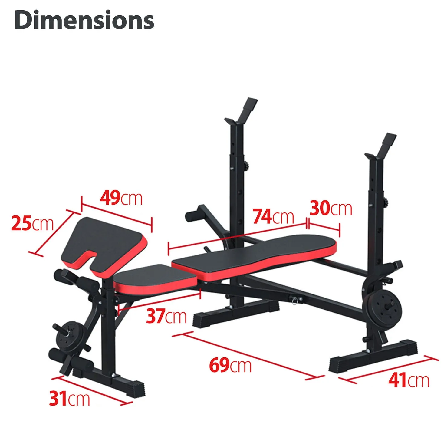 Adjustable Weight Bench Press Multi Station Fitness 8 in 1 Home Gym Equipment