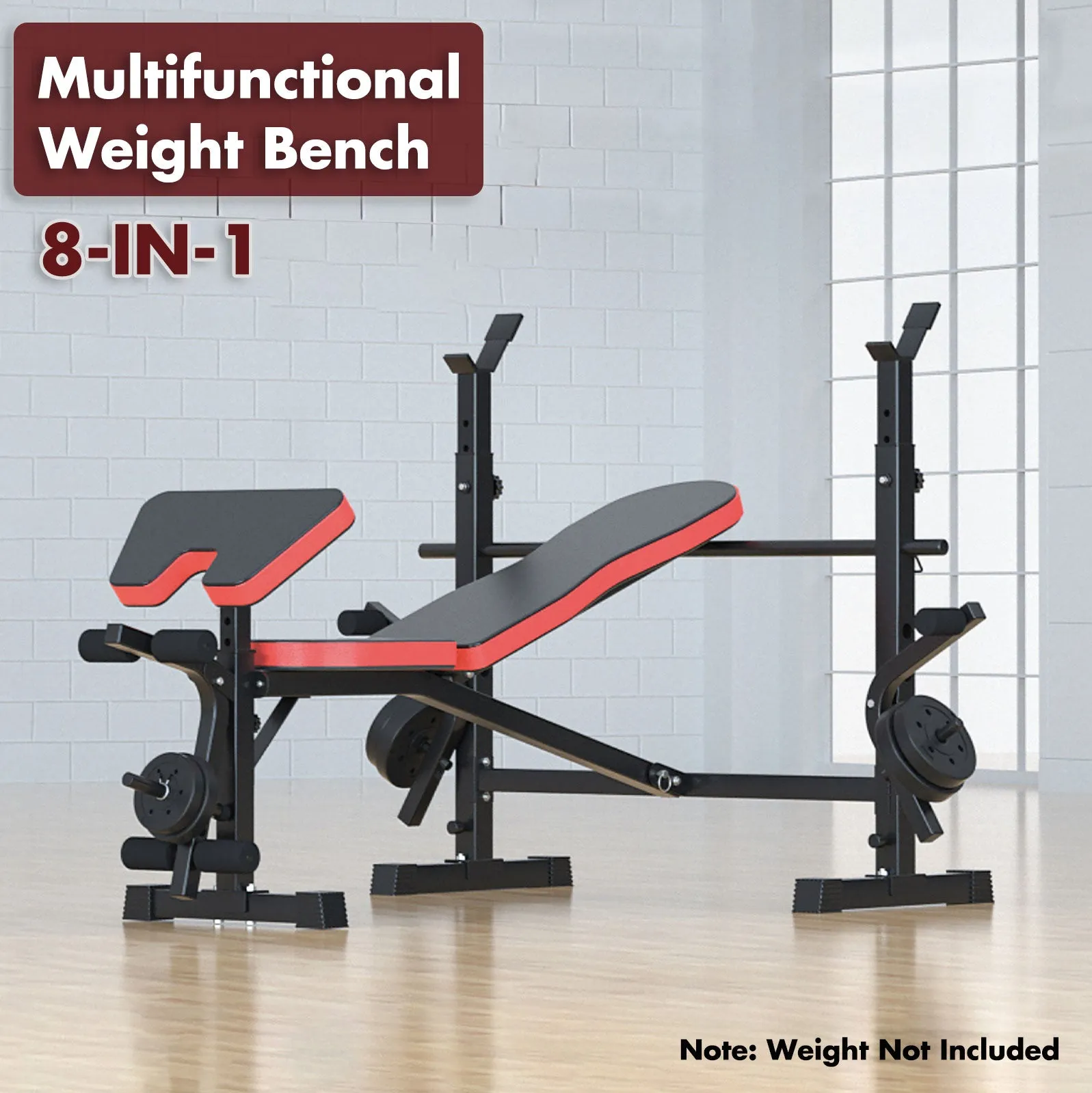 Adjustable Weight Bench Press Multi Station Fitness 8 in 1 Home Gym Equipment