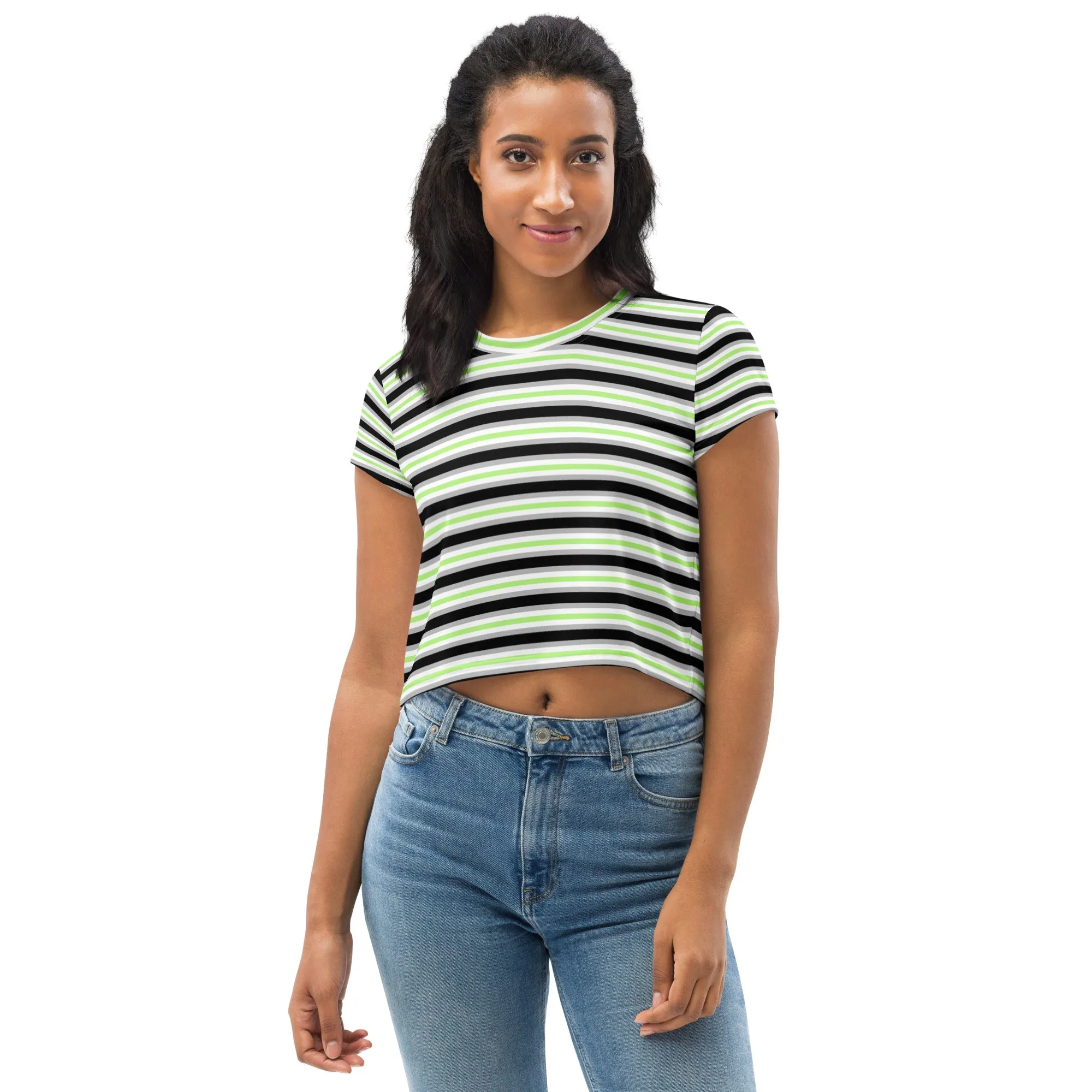 Agender Flag Crop Tee