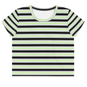 Agender Flag Crop Tee