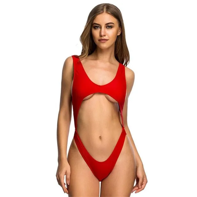 American Flag Tummy Cut Out Bather Monokini