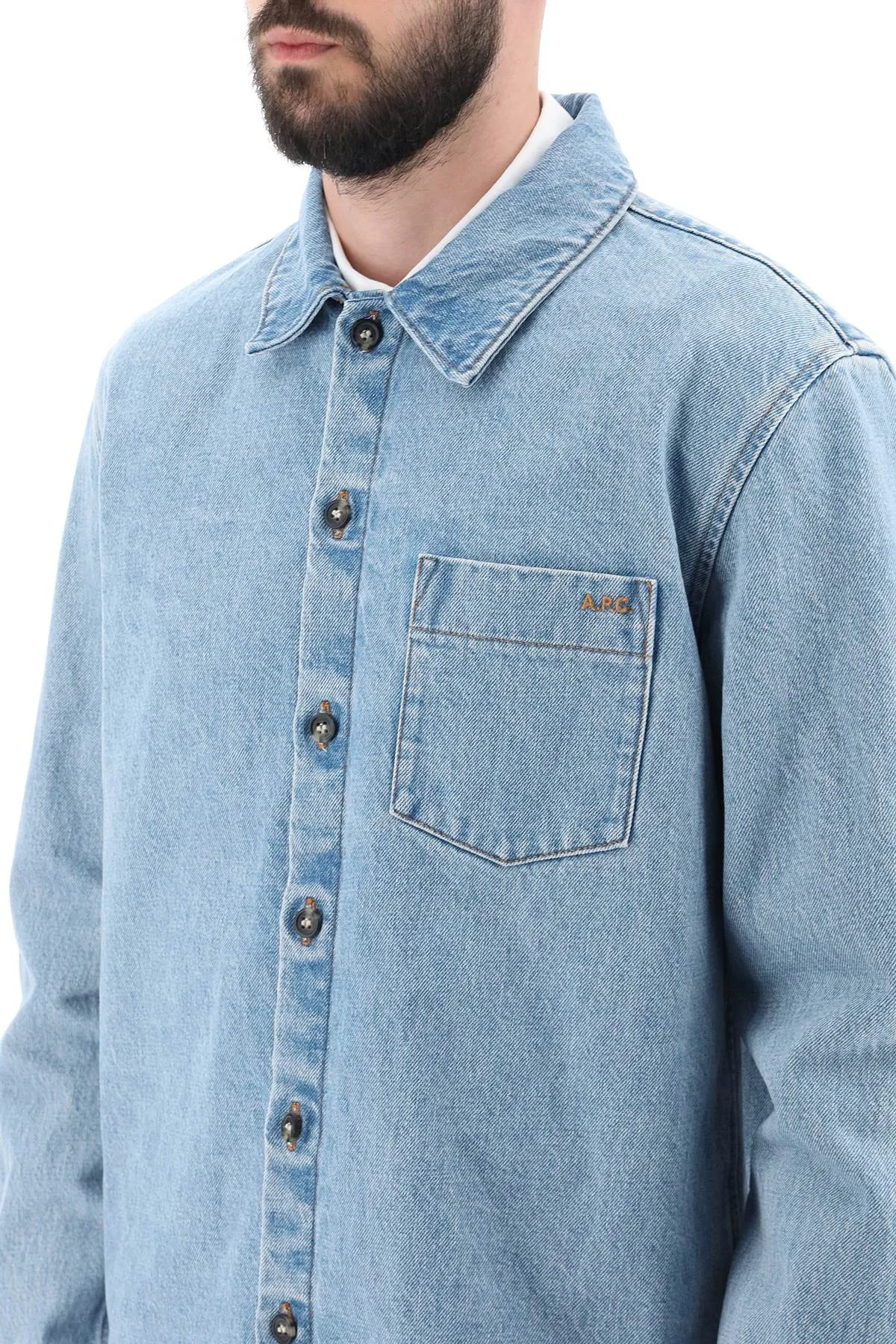 A.p.c. vittorio brodee poitrine denim overshirt