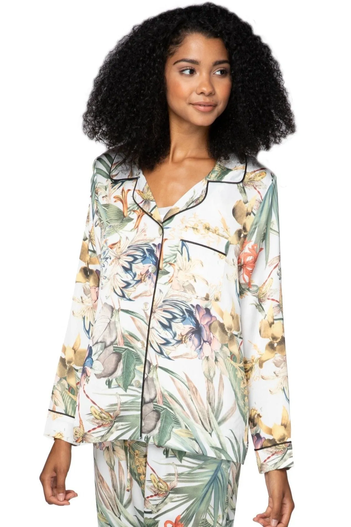 Bed to Brunch Piper Shirt | Tropical Escape Print | Subtle Luxury