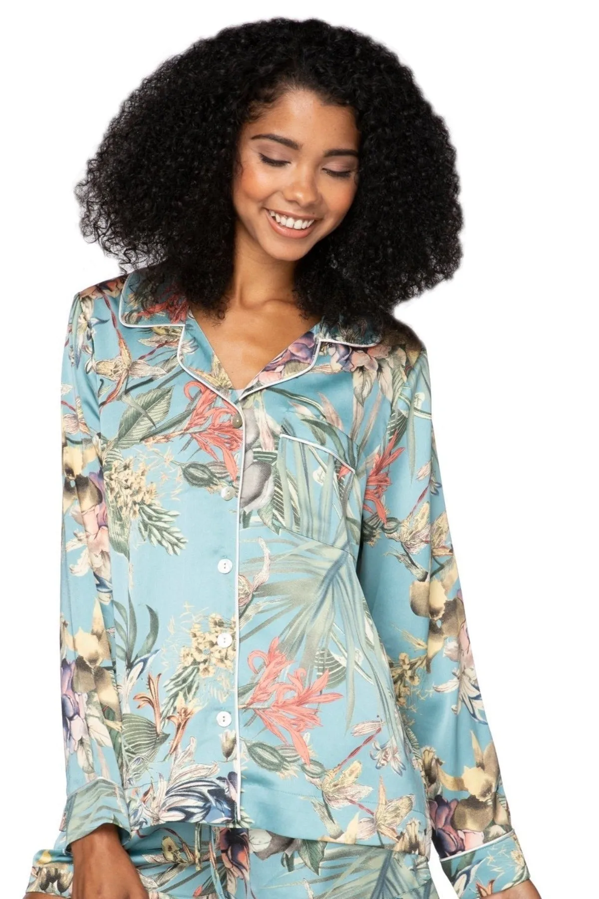 Bed to Brunch Piper Shirt | Tropical Escape Print | Subtle Luxury