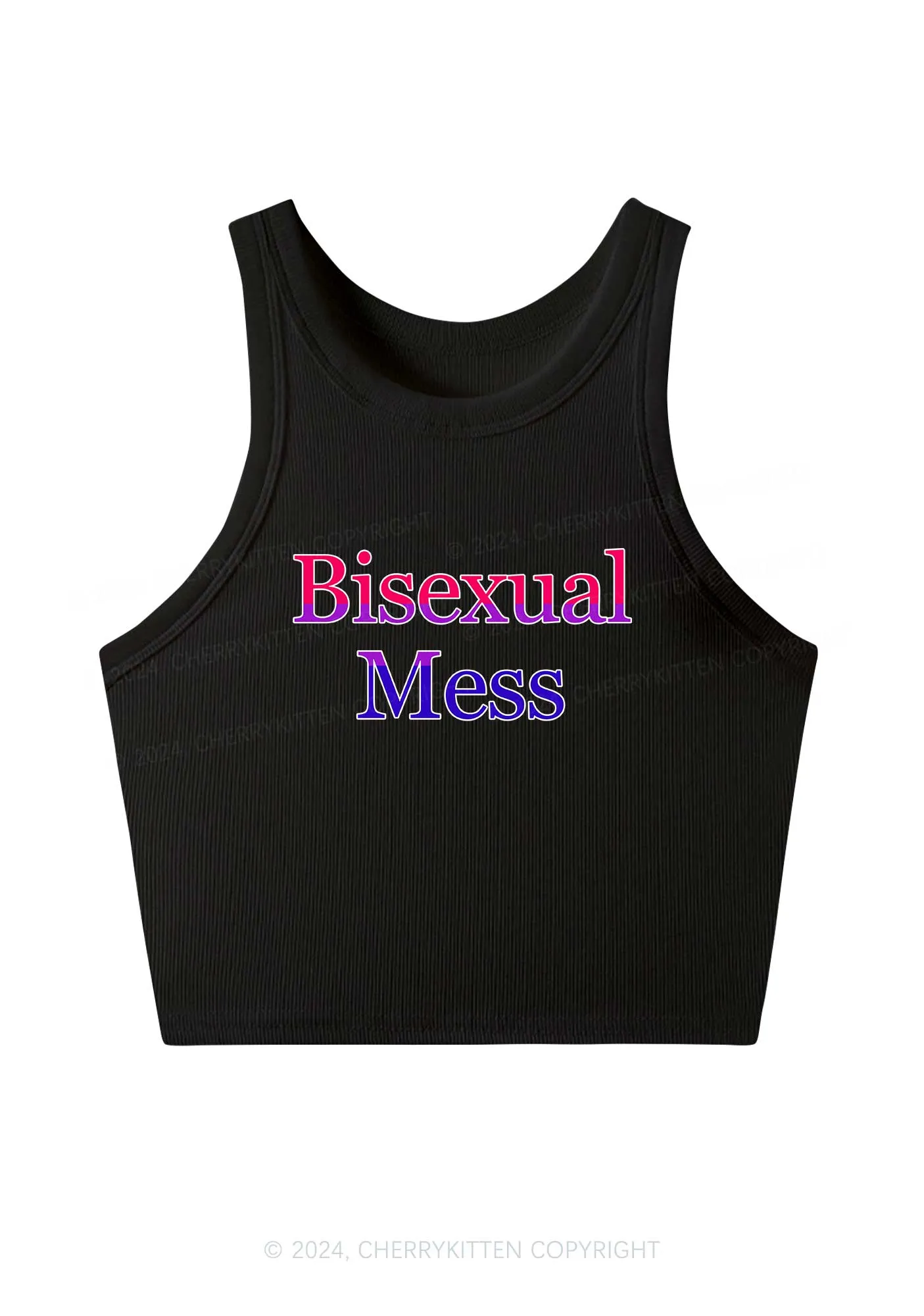 Bisexual Mess Y2K Crop Tank Top Cherrykitten