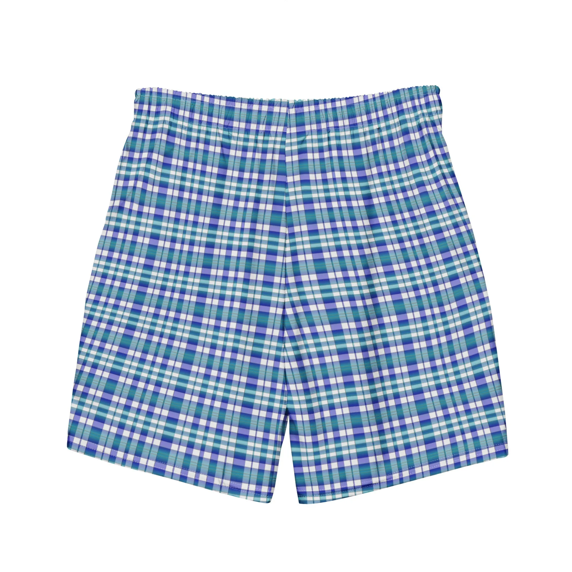 Checkered men's swim trunks