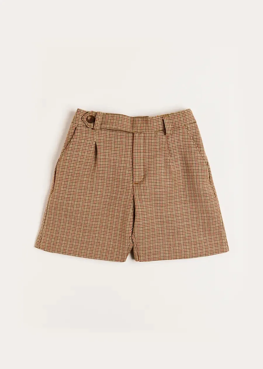 Chester Puppytooth Shorts in Caramel (4-10yrs)