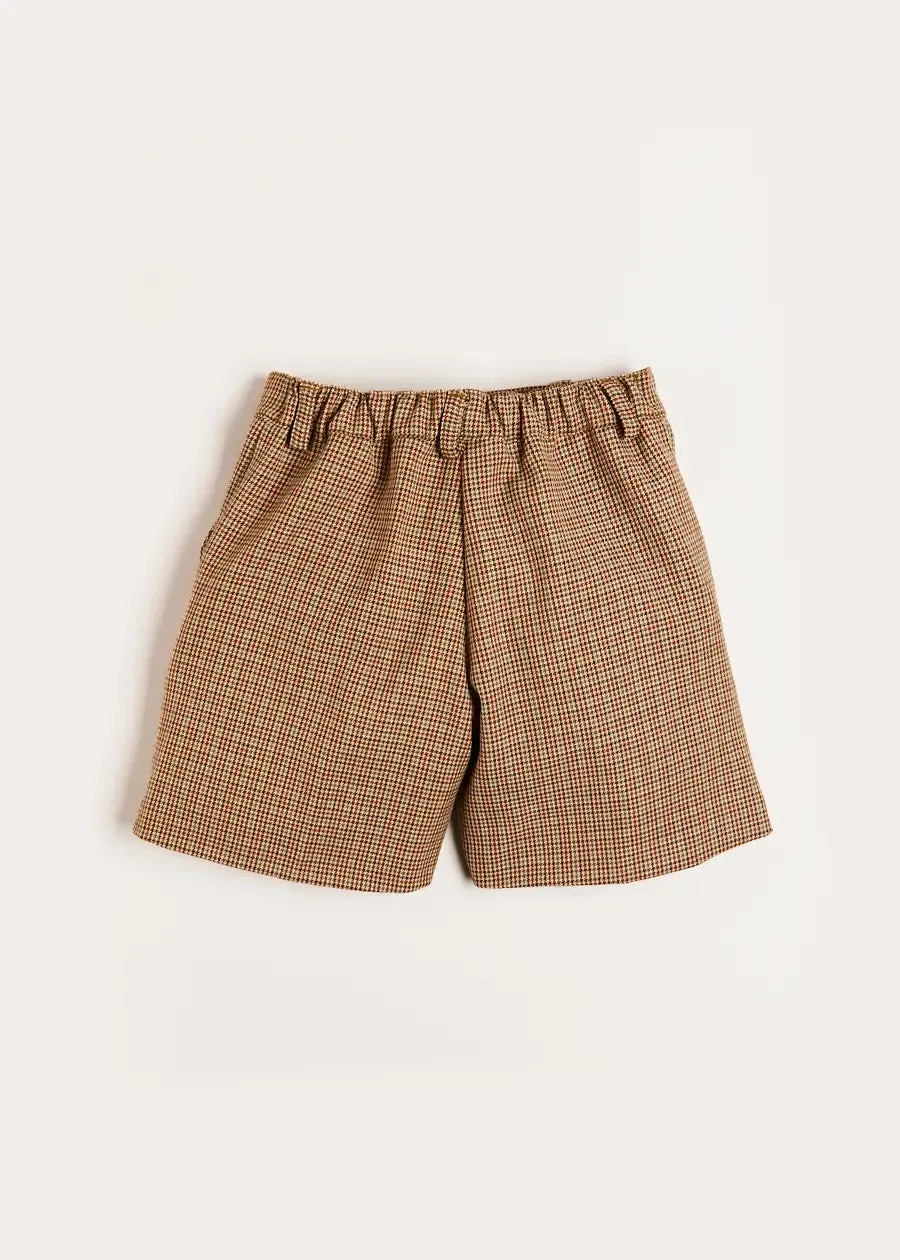 Chester Puppytooth Shorts in Caramel (4-10yrs)