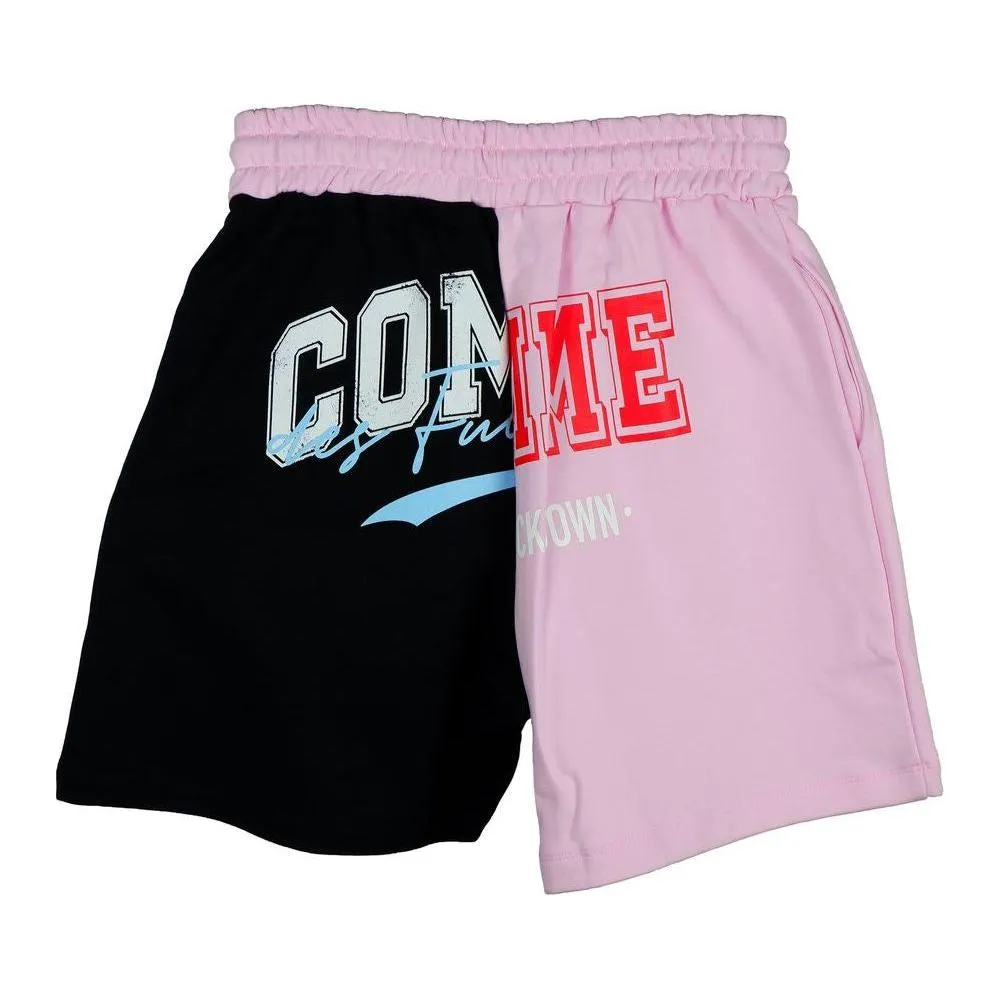 Comme Des Fuckdown Chic Two-Tone Graphic Shorts