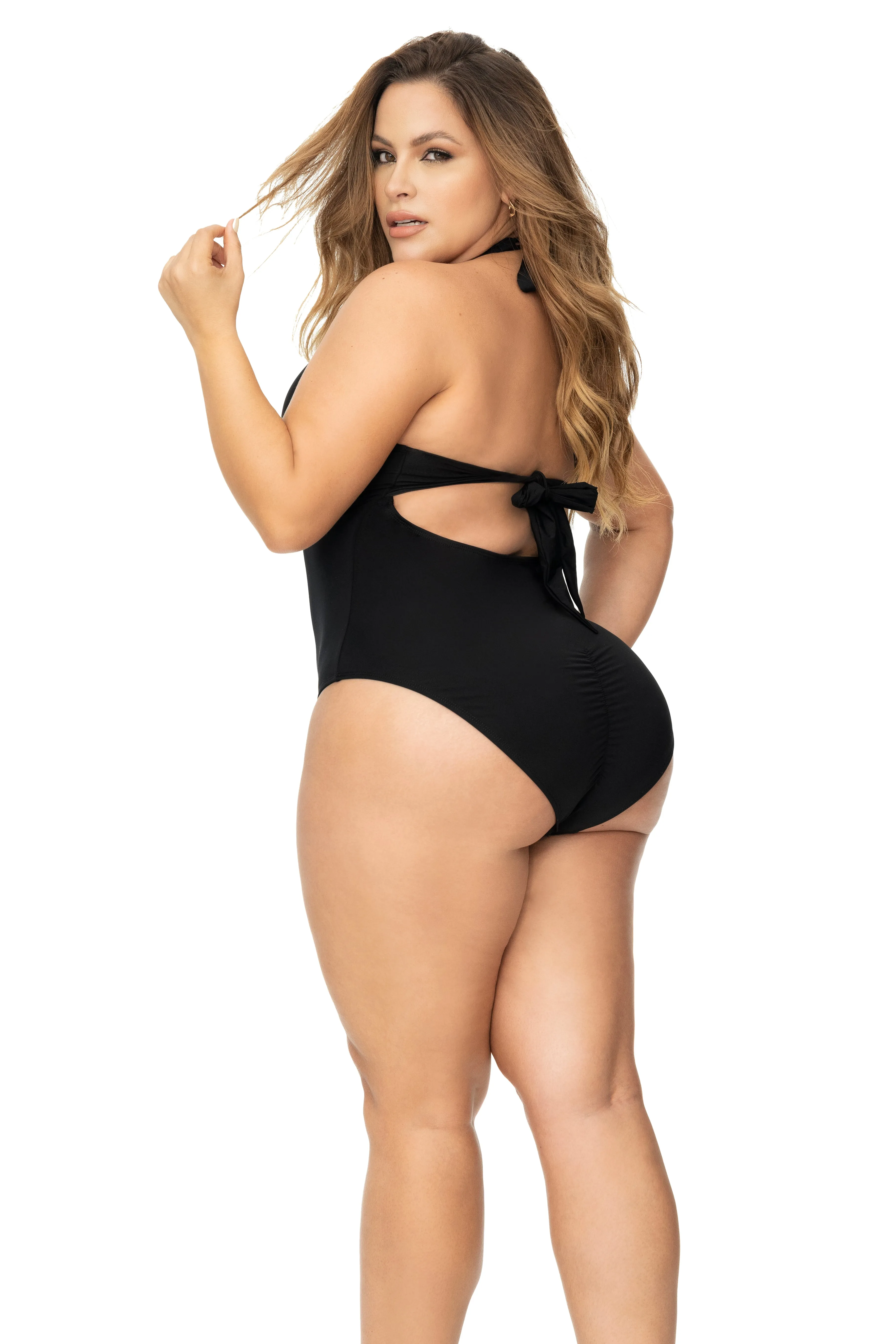 Curvy Size Black Swimwear