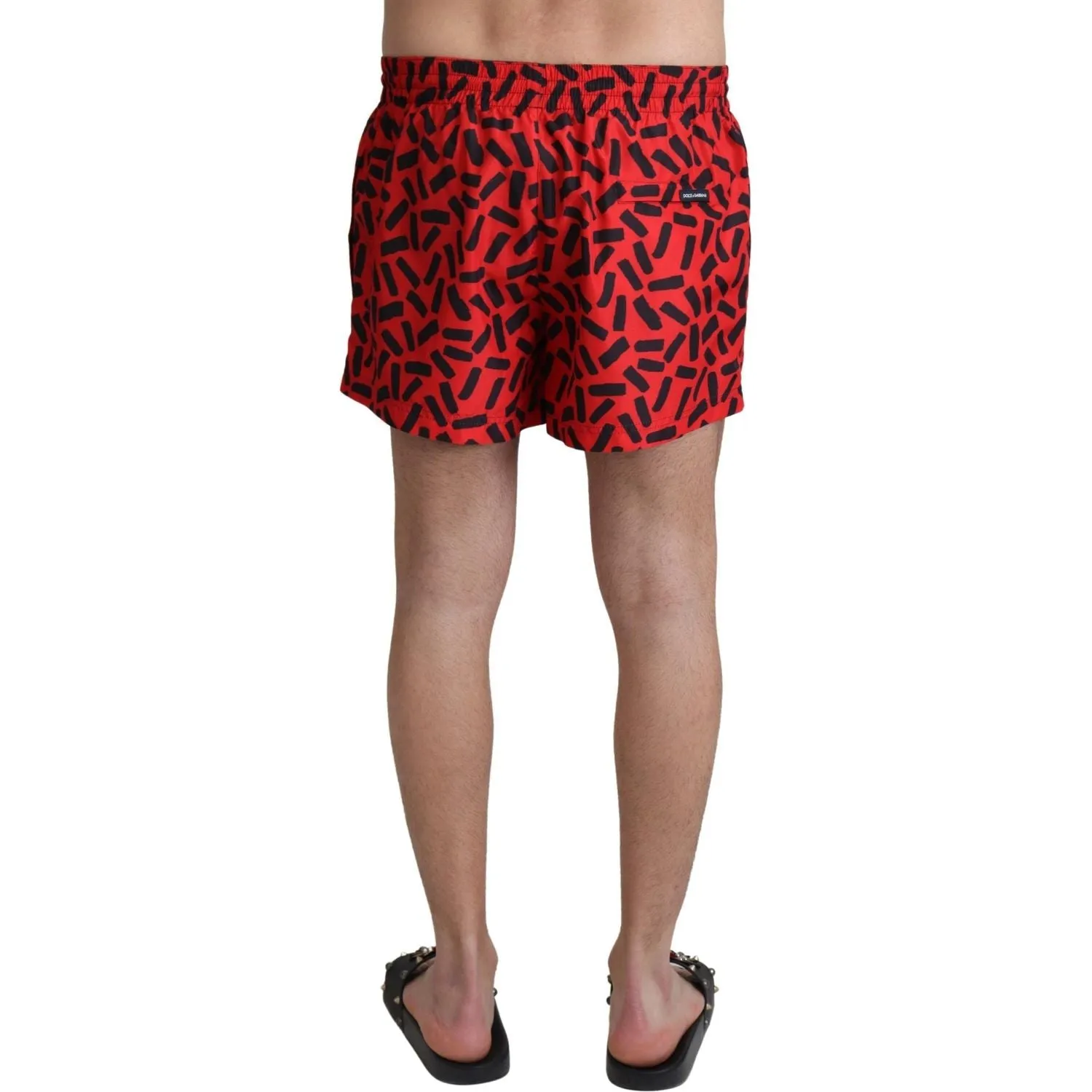 Dolce & Gabbana Radiant Red Drawstring Swim Trunks