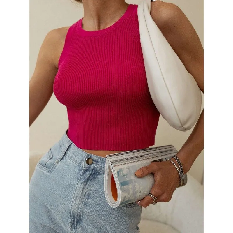 DressBetty - Y2K Sleeveless Knitted Crop Tops