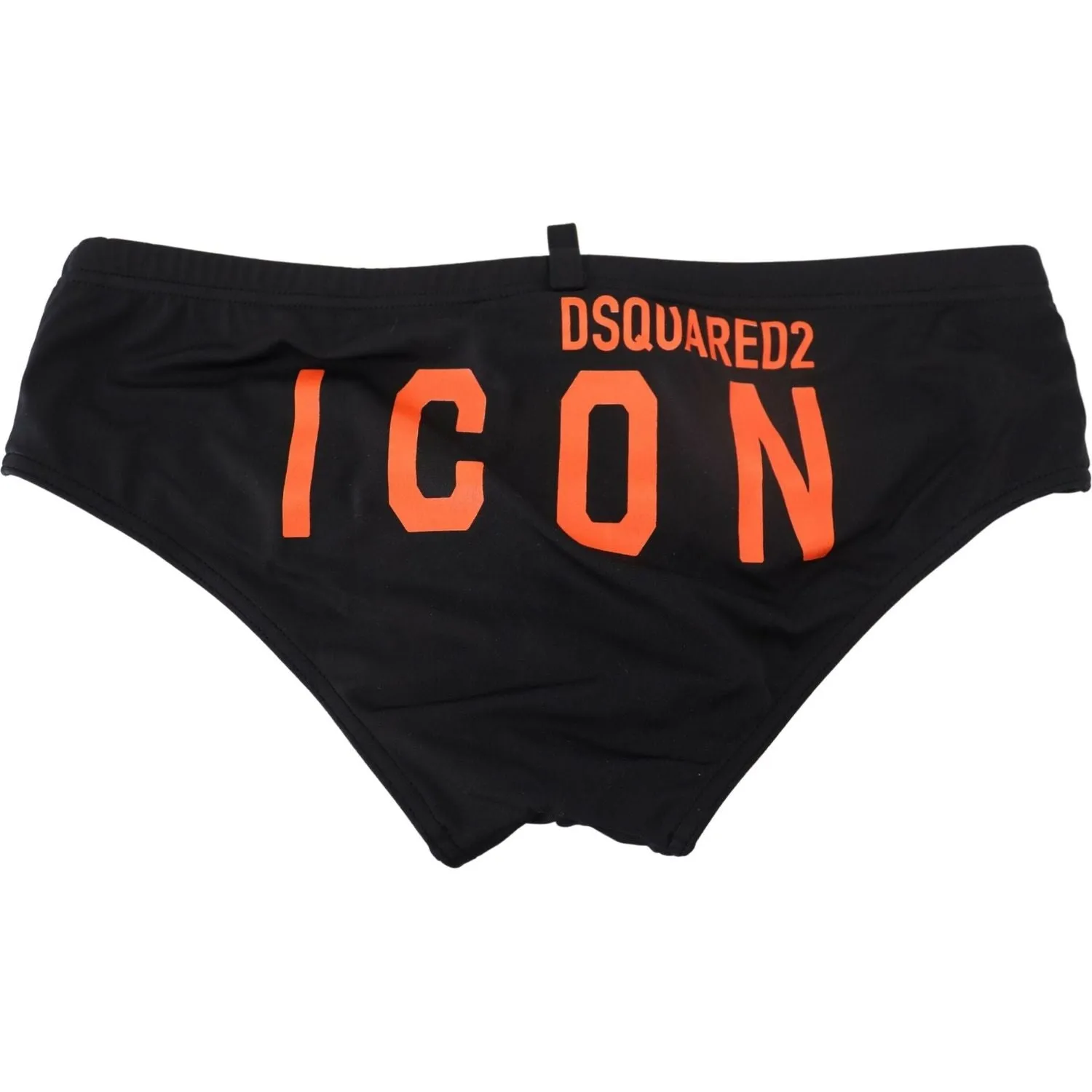 Dsquared² Elegant Black Swim Briefs with Orange Logo