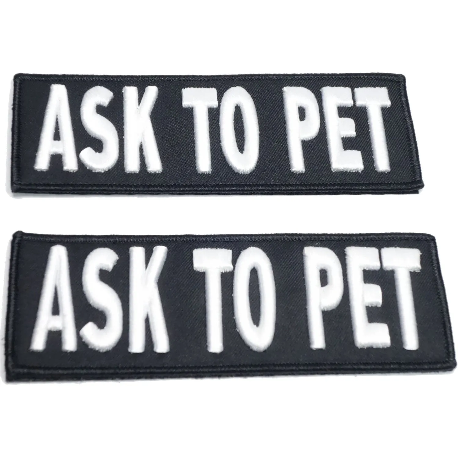 Embroidered "Ask to Pet" Dog Patches with Hook/Loop