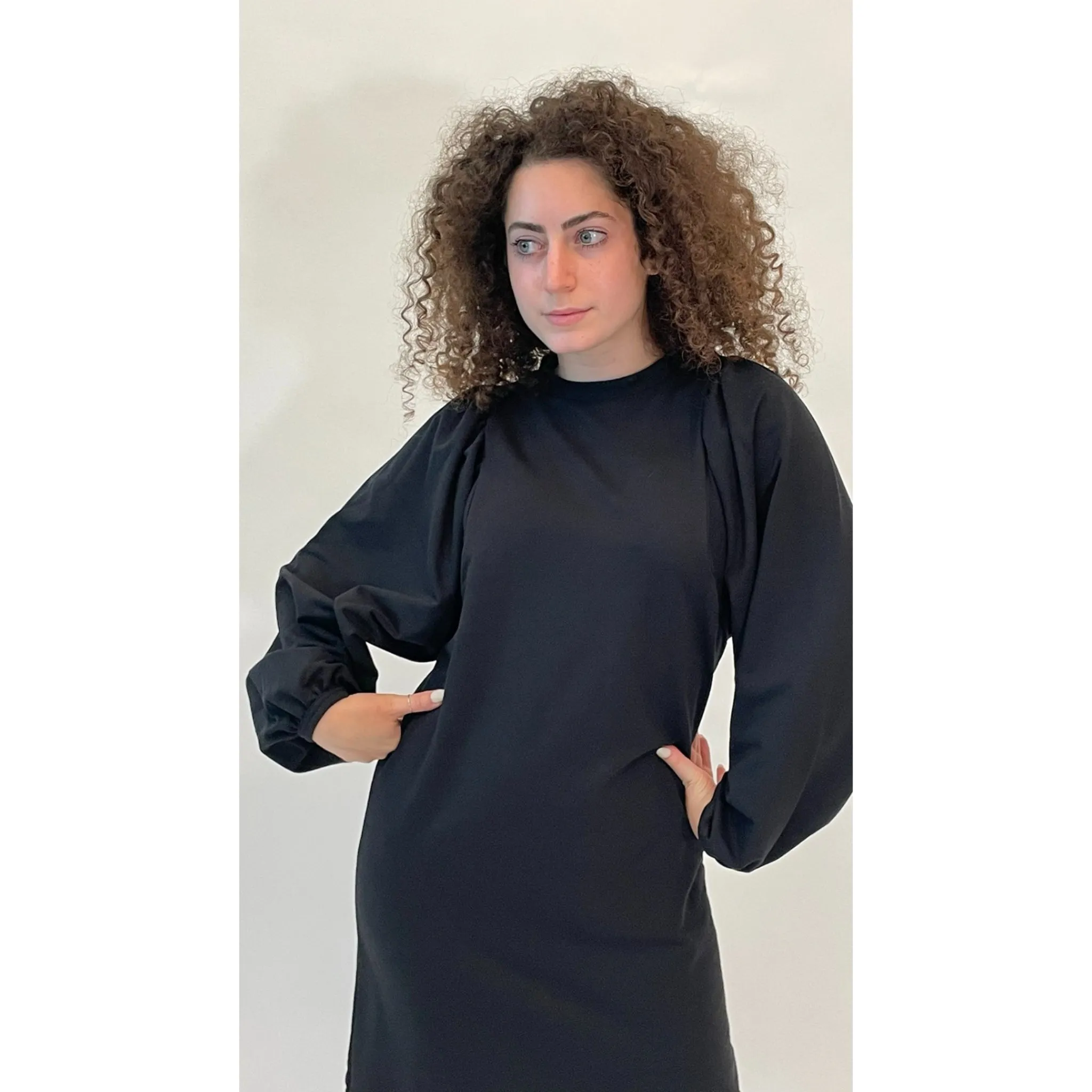 Emica Cotton Dress Black by Mikah