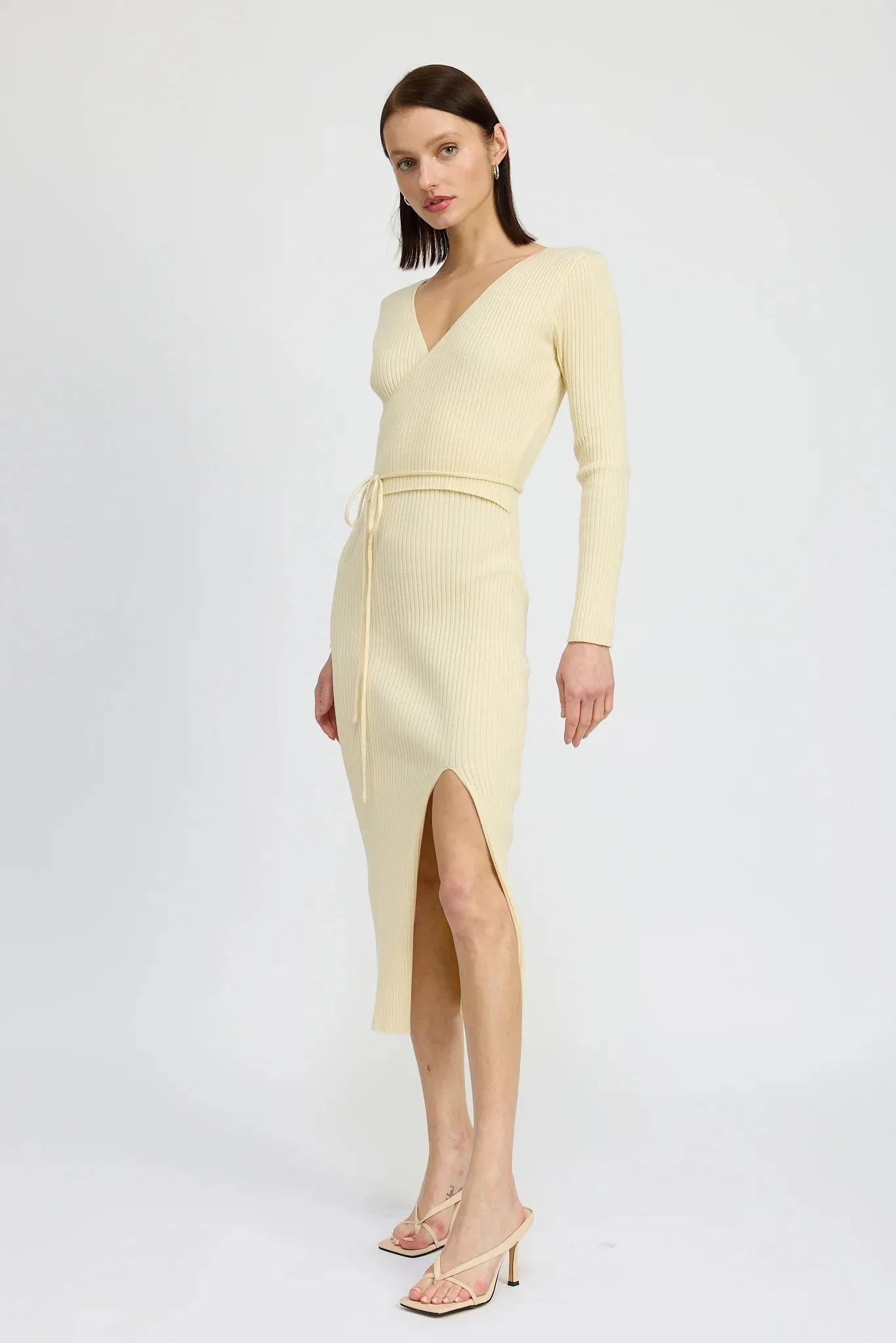 En Saison Merril Ribbed Midi Dress