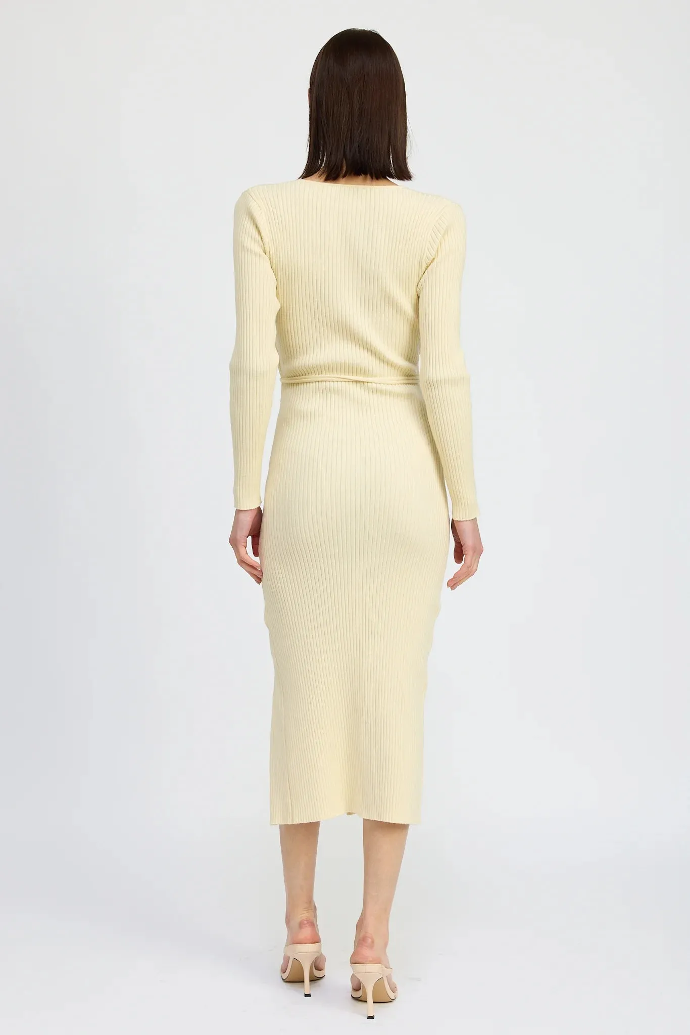 En Saison Merril Ribbed Midi Dress