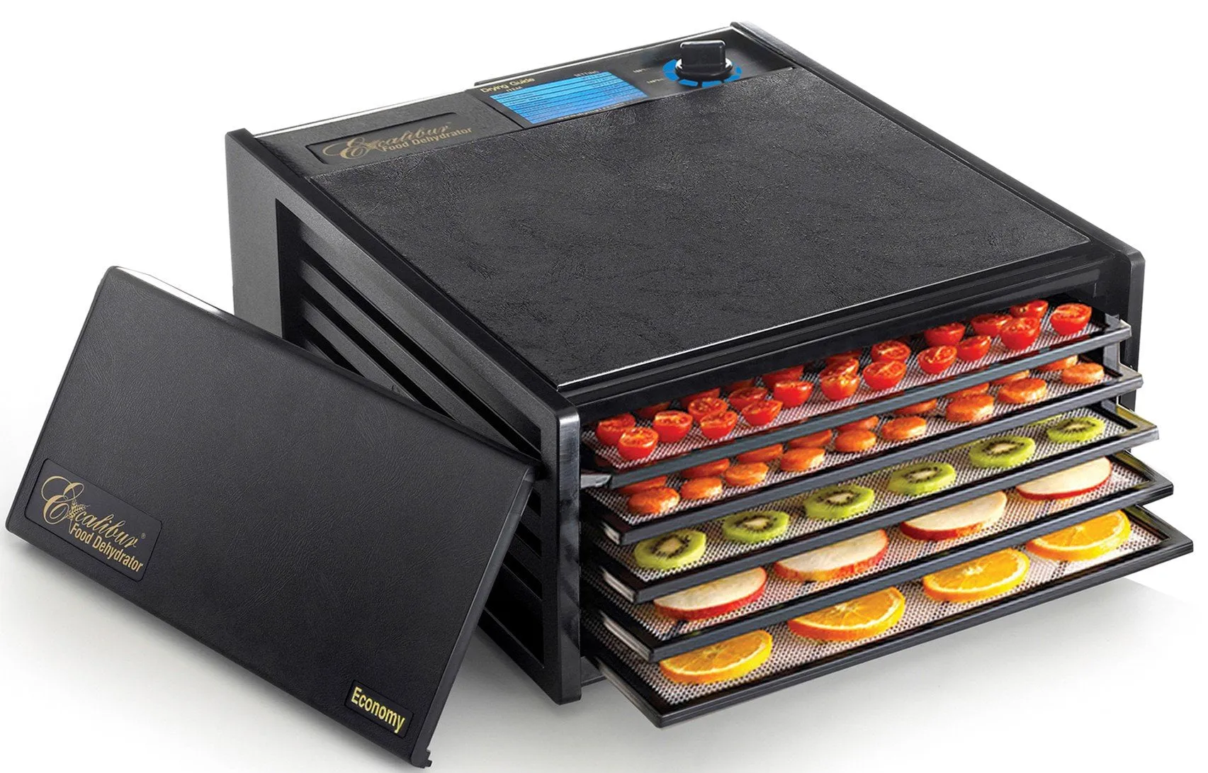 Excalibur 2500ECB Black 5-Tray Food Dehydrator - 8 Square Feet