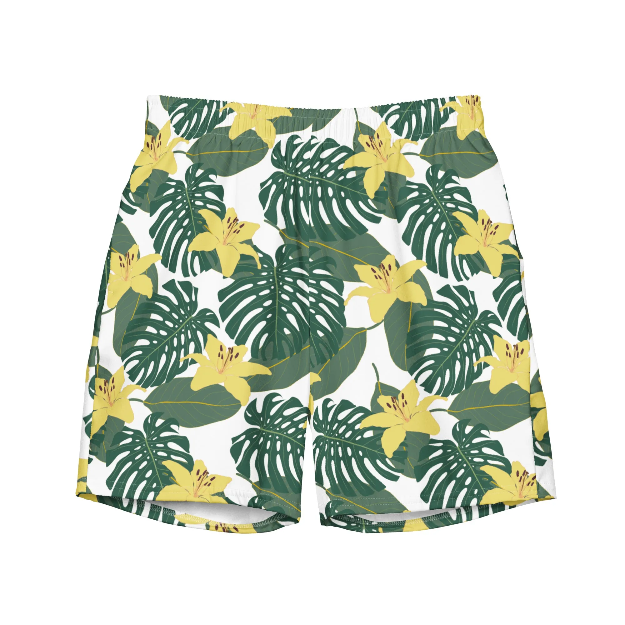 Flower printed swim trunk for men