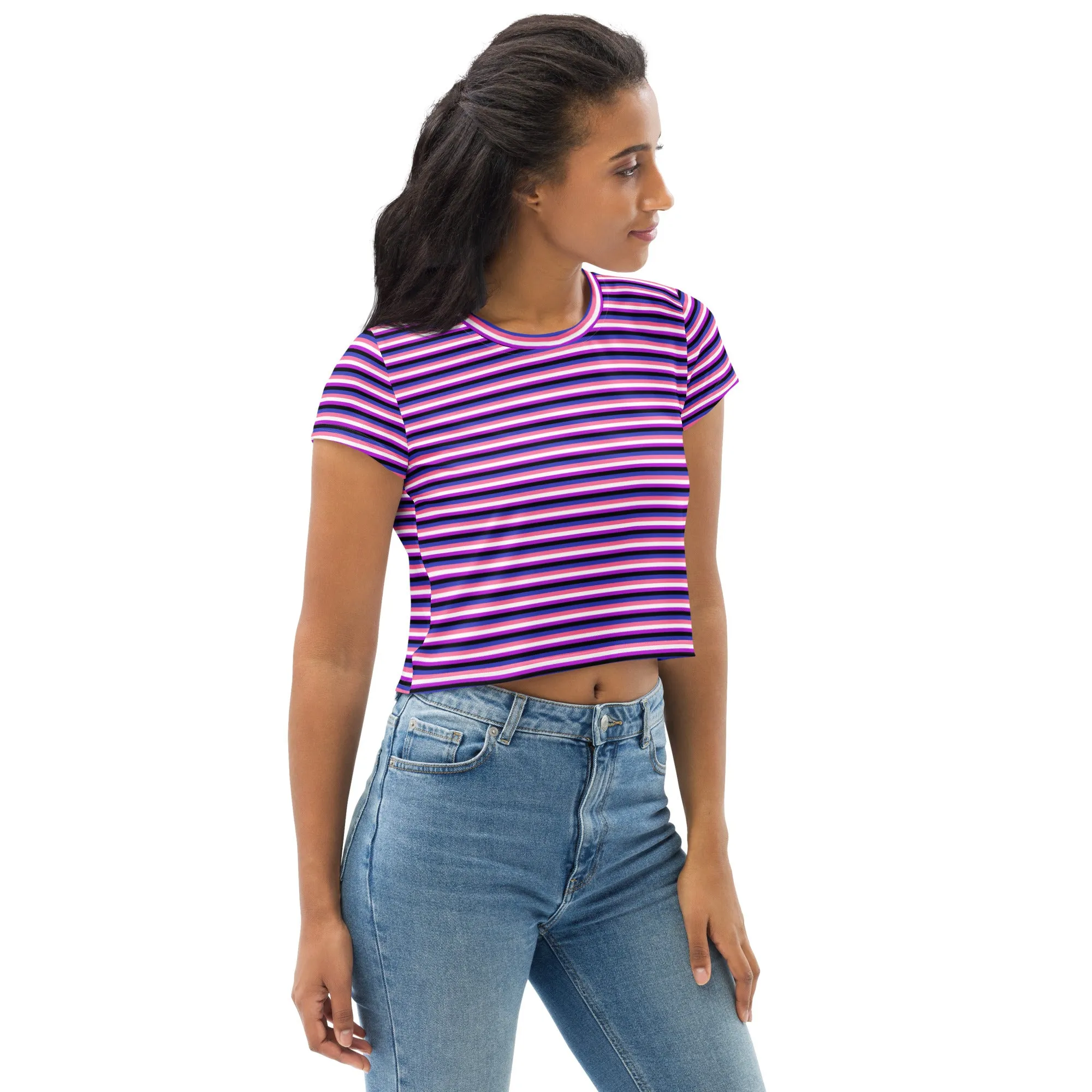 Genderfluid Flag Crop Tee