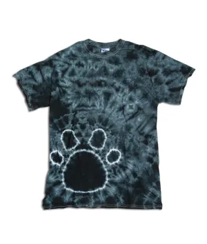 gildan tie-dye youth pawprints tee - black (s)