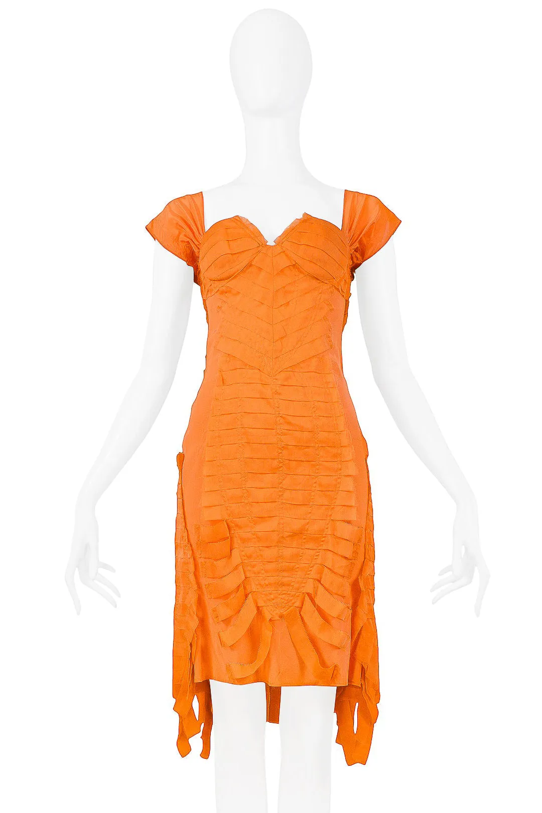 GUCCI BY TOM FORD ORANGE SILK COCKTAIL DRESS 2004