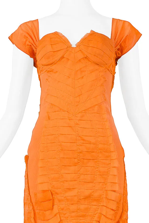 GUCCI BY TOM FORD ORANGE SILK COCKTAIL DRESS 2004