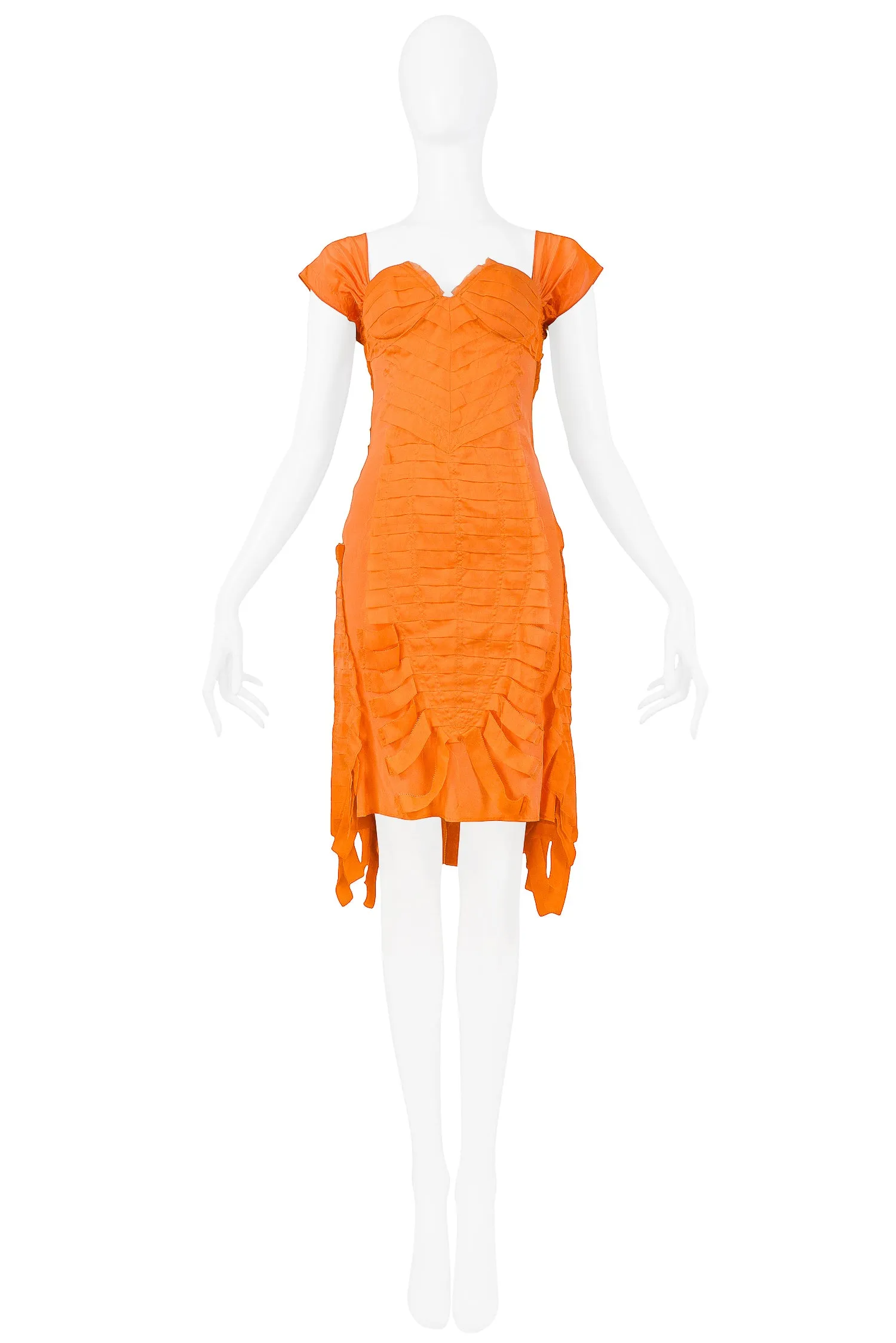 GUCCI BY TOM FORD ORANGE SILK COCKTAIL DRESS 2004