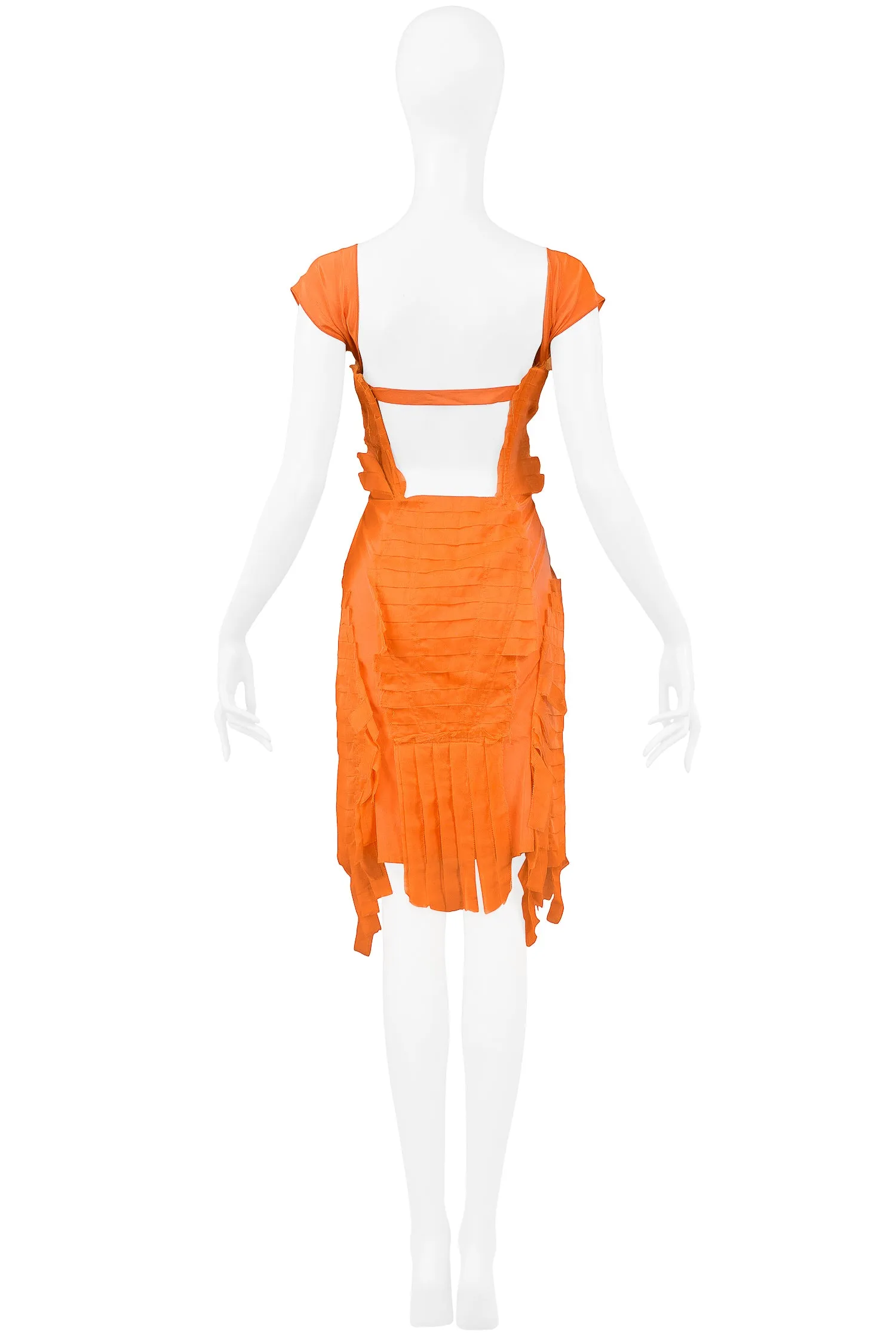 GUCCI BY TOM FORD ORANGE SILK COCKTAIL DRESS 2004