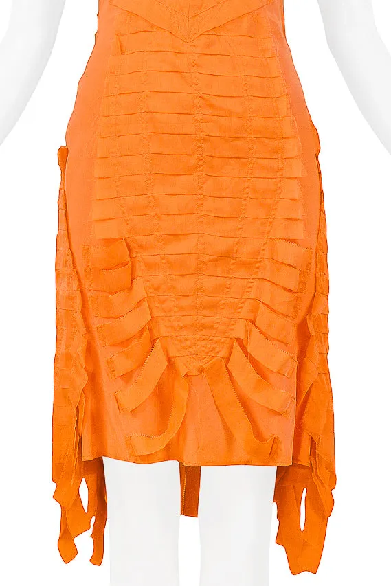 GUCCI BY TOM FORD ORANGE SILK COCKTAIL DRESS 2004