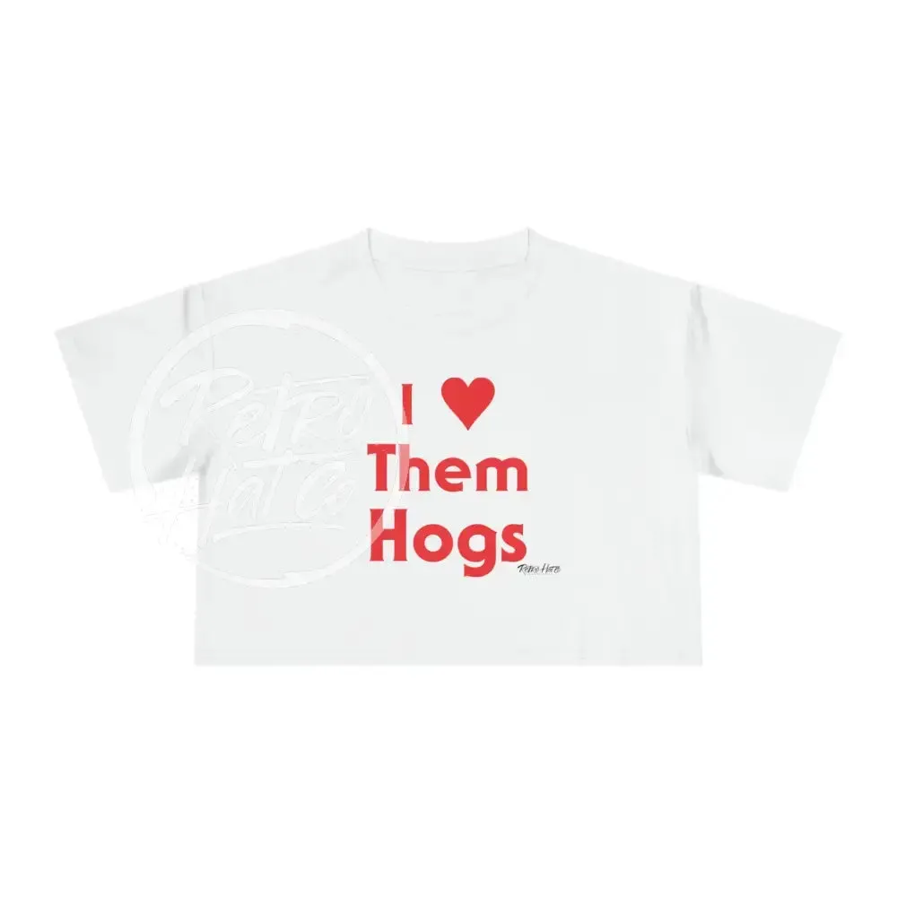 I Heart (Love) Them Hogs Crop Top T-Shirt