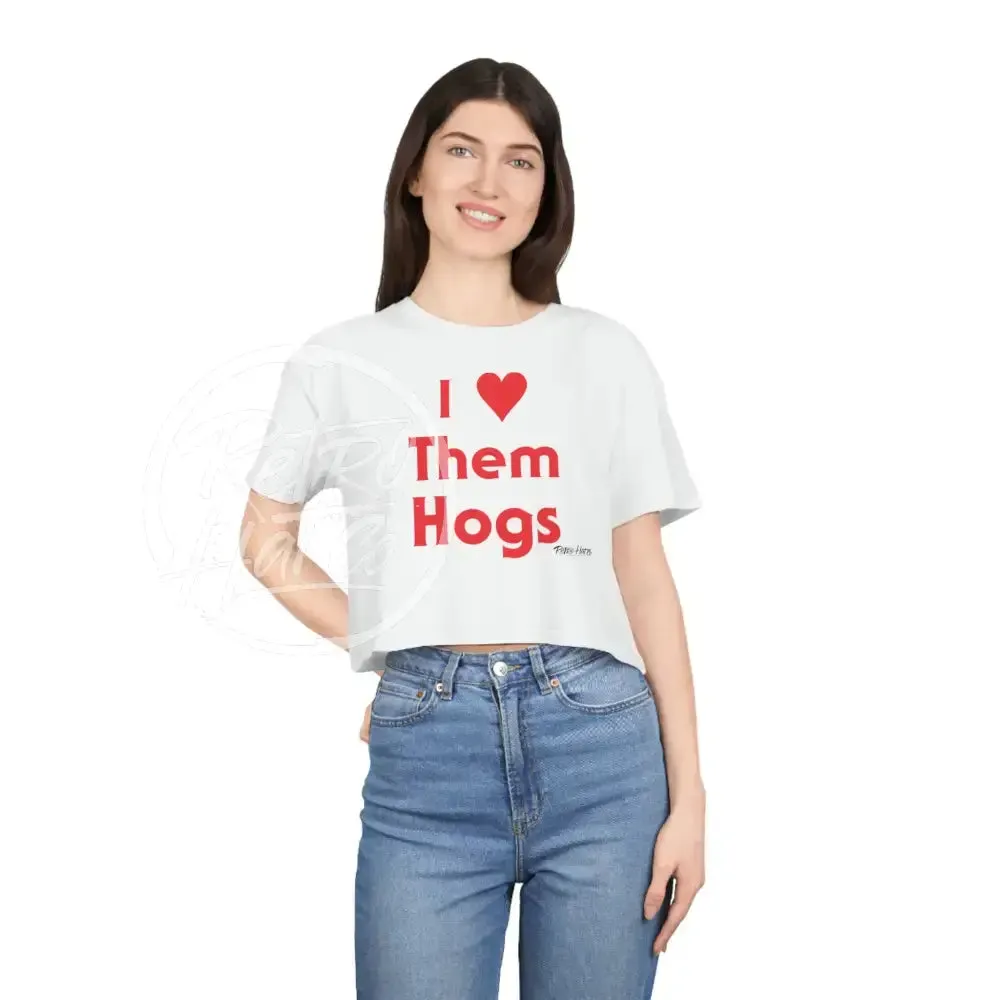 I Heart (Love) Them Hogs Crop Top T-Shirt