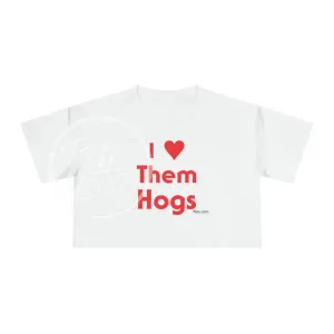 I Heart (Love) Them Hogs Crop Top T-Shirt