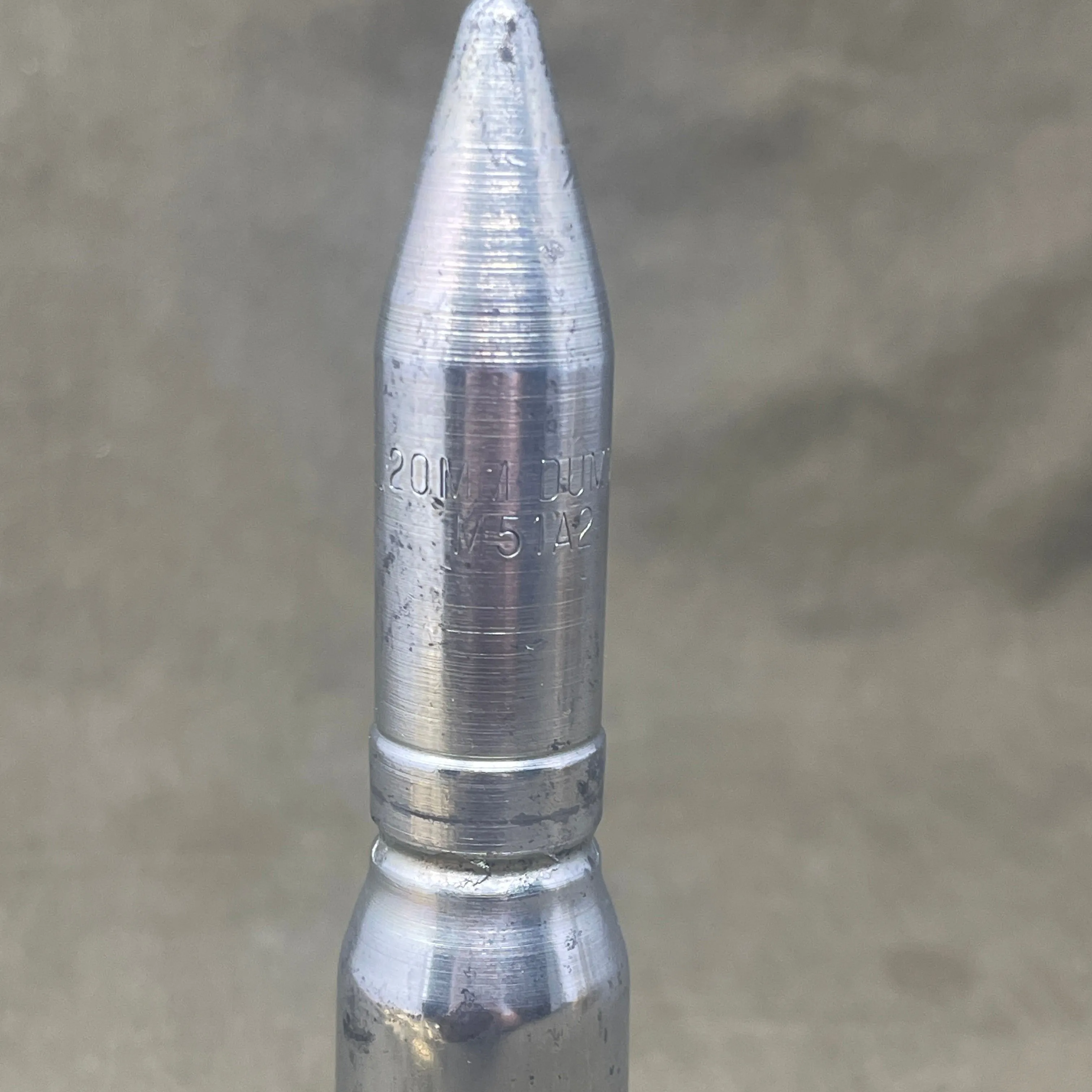 Optimized 20mm Dummy Cartridge M51A1 with Inert Projectile Head