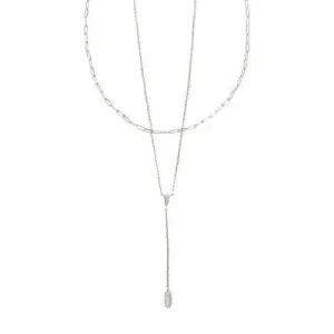 Kendra Scott Jaimee Rhodium Over Brass Multi-Strand Necklace - Silver