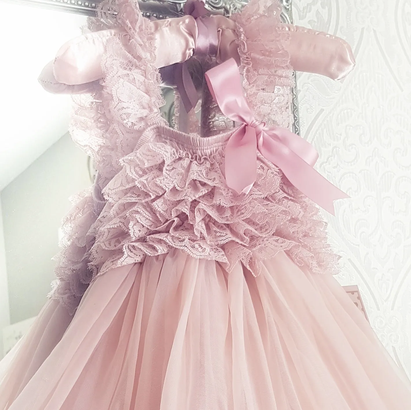 Kryssi Kouture Exclusive Girls Dusty Rose Spencer Tulle Spin Dress