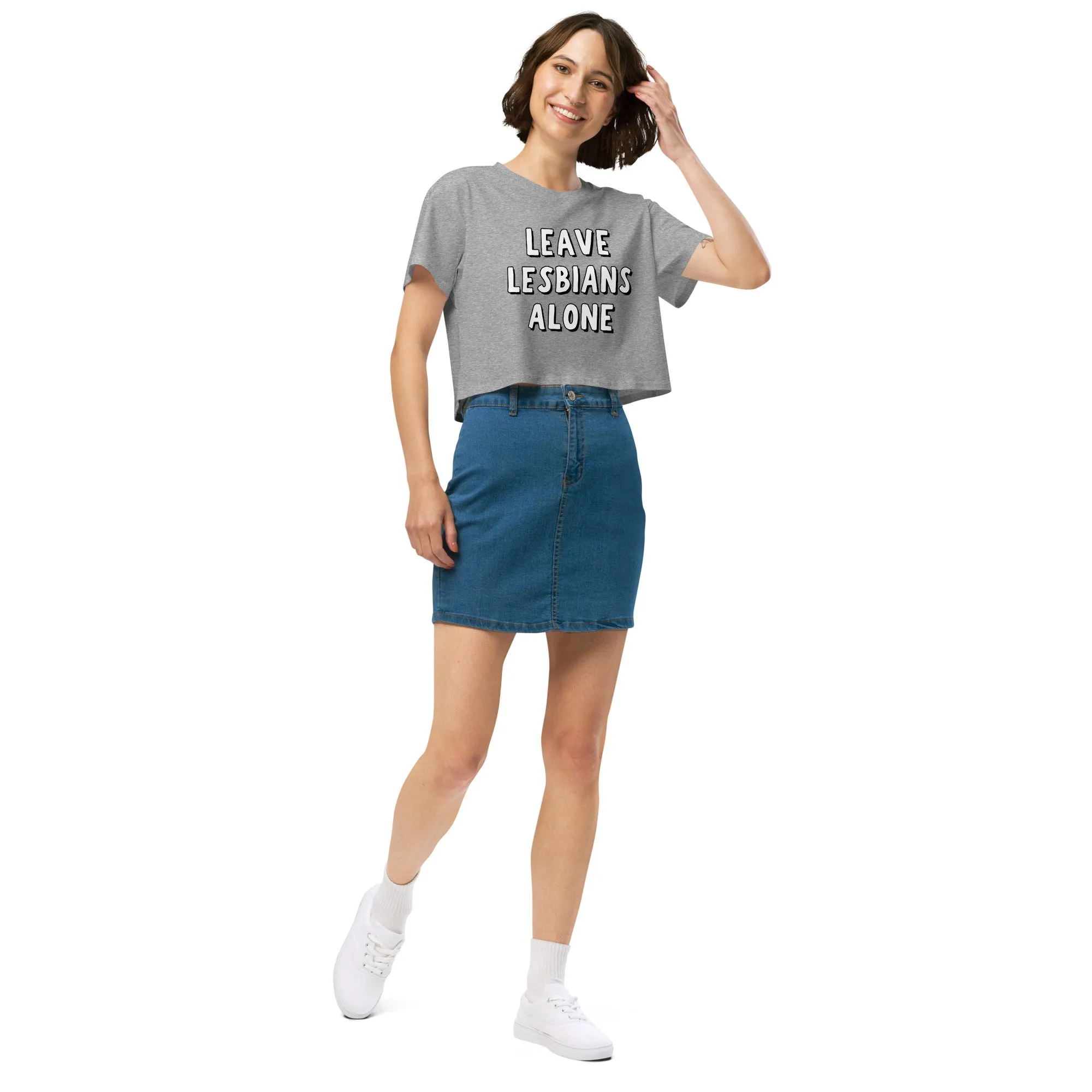 Leave Lesbians Alone (Black & White) Crop Top