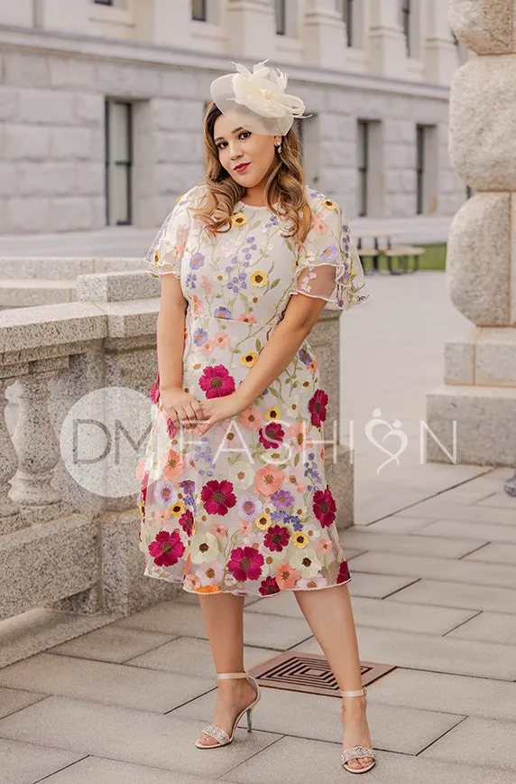 Lillian Duchess Ivory Floral Dress - DM Exclusive