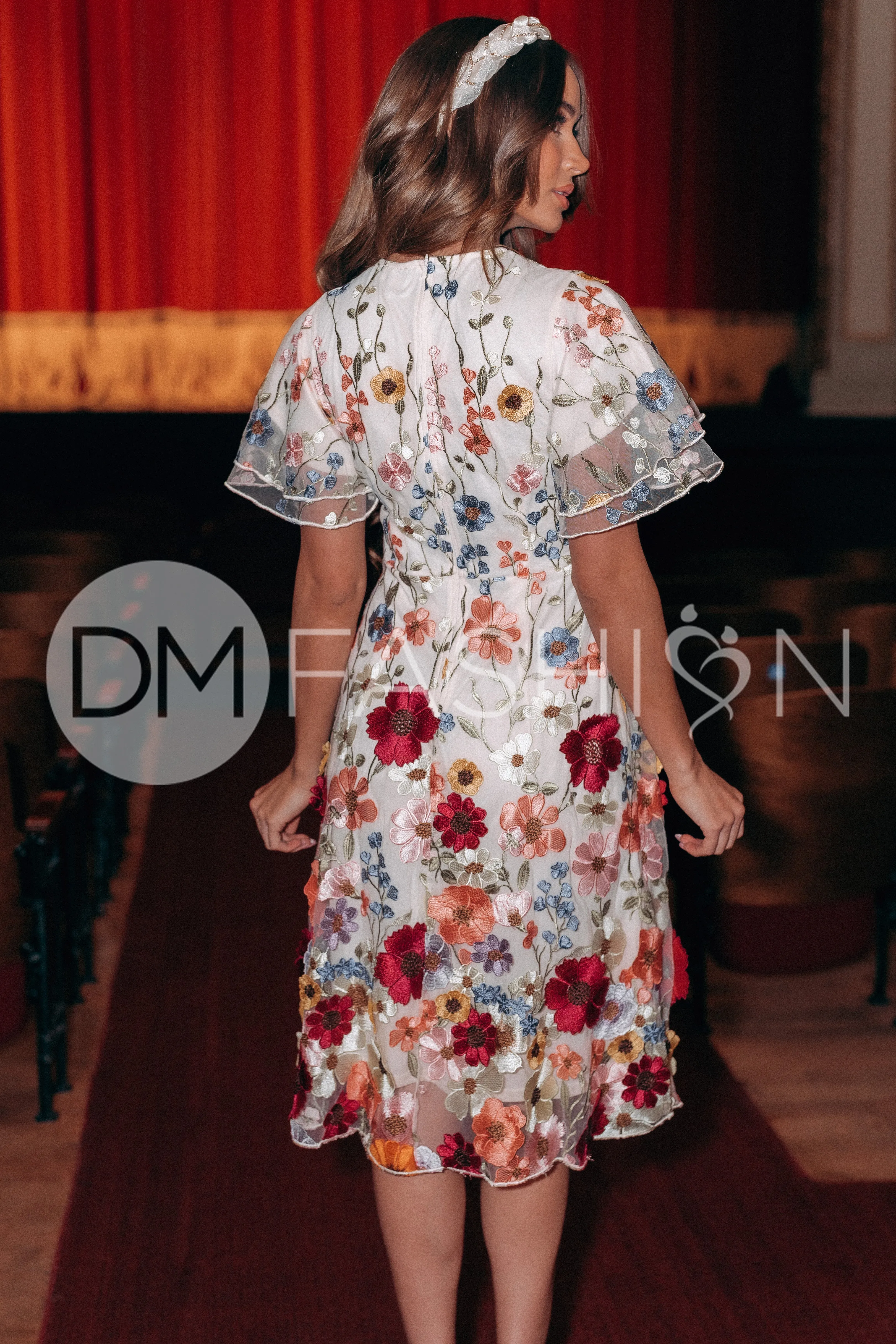 Lillian Duchess Ivory Floral Dress - DM Exclusive