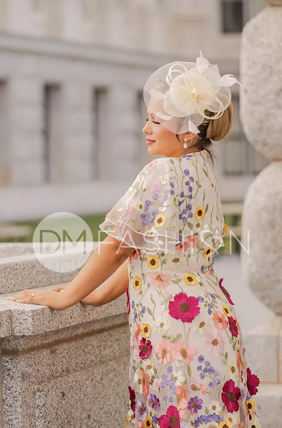 Lillian Duchess Ivory Floral Dress - DM Exclusive