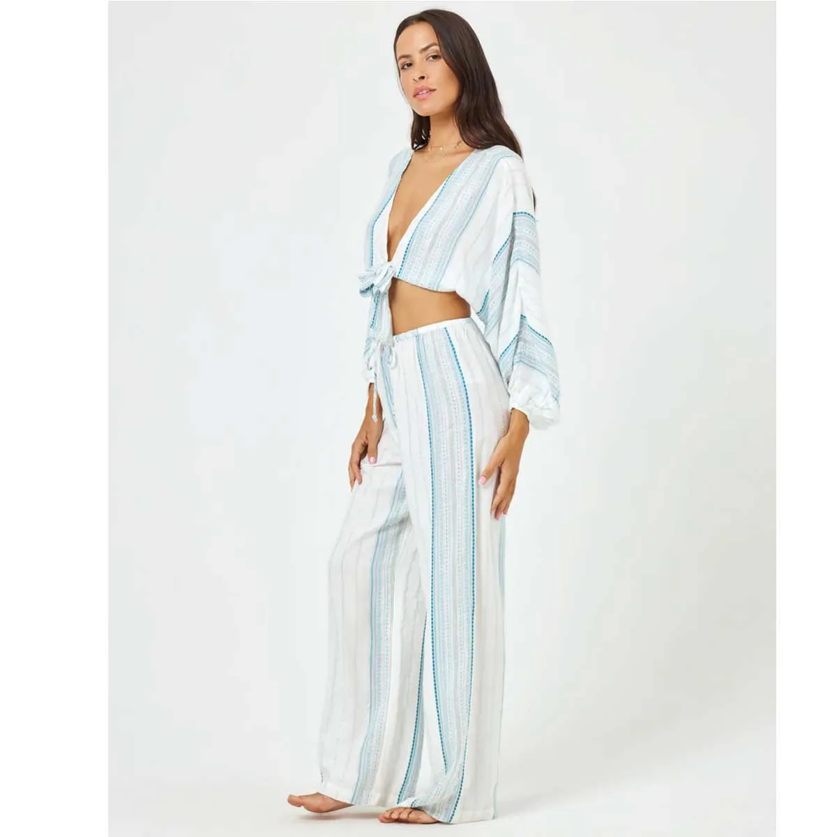 L*Space Women's Lily Pants & Reese Top Cover-Up - Island Dreams Blue